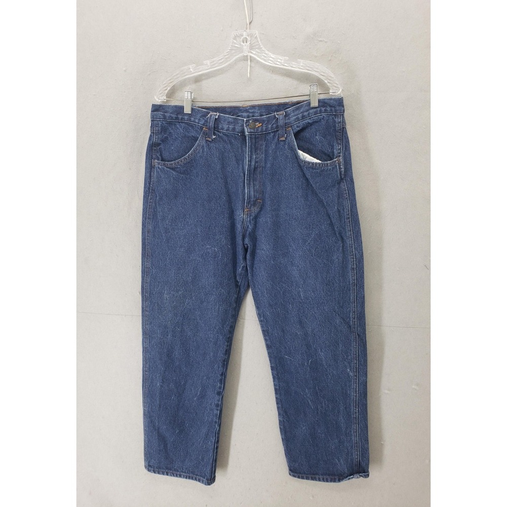 Rustler Jeans Mens 36x29 Blue Denim Straight Leg Relaxed Fit Classic Style Pants